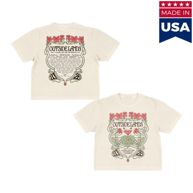 Outside Lands Merch Store Floral Event Tee 5 Outside Lands Merch Store Floral Event Tee
