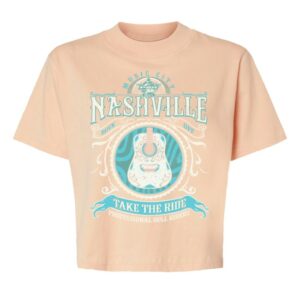 Pbr Shop Merch Ladies Pbr Teams Take The Ride Guitar T-Shirt Peach