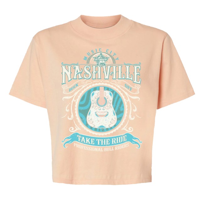 Pbr Shop Merch Ladies Pbr Teams Take The Ride Guitar T-Shirt Peach 3 Pbr Shop Merch Ladies Pbr Teams Take The Ride Guitar T-Shirt Peach