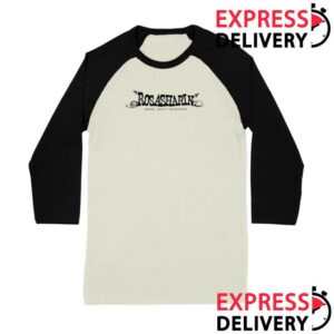 Rosasharin Store Merch Baseball Tee Vintage White Black