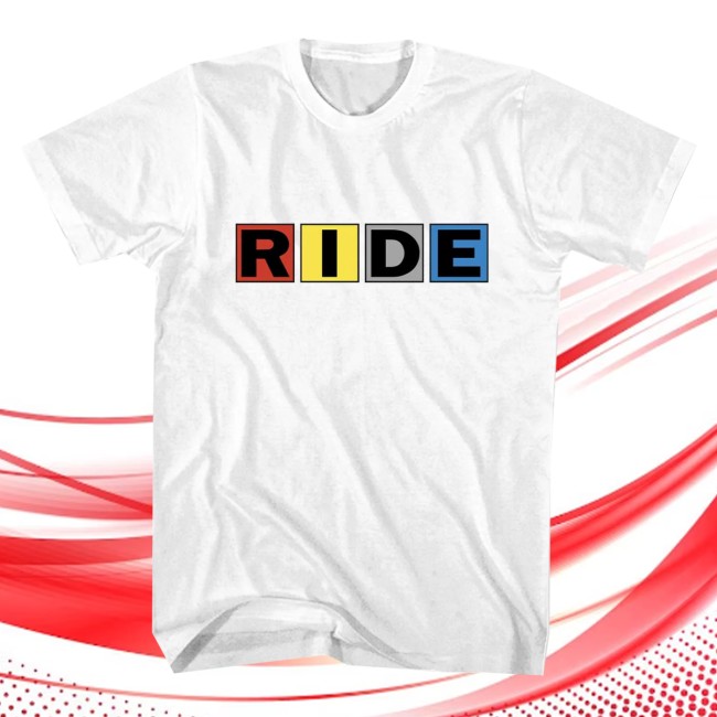 Super Ultra Mega Merch Store Ride Logo Blocks White Tee 2 Super Ultra Mega Merch Store Ride Logo Blocks White Tee