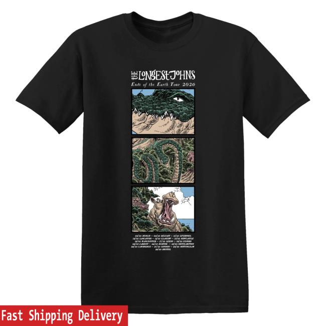 The Longest Johns Merch Store Ends Of The Earth Uk Tour Black T-Shirt 2 The Longest Johns Merch Store Ends Of The Earth Uk Tour Black T-Shirt