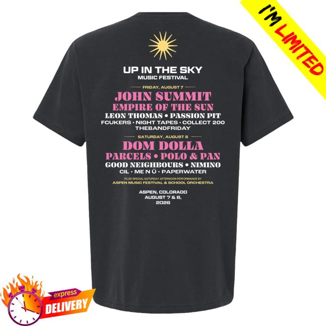Up In The Sky Music Festival Store Merch Dancing Lineup Tee 4 Up In The Sky Music Festival Store Merch Dancing Lineup Tee