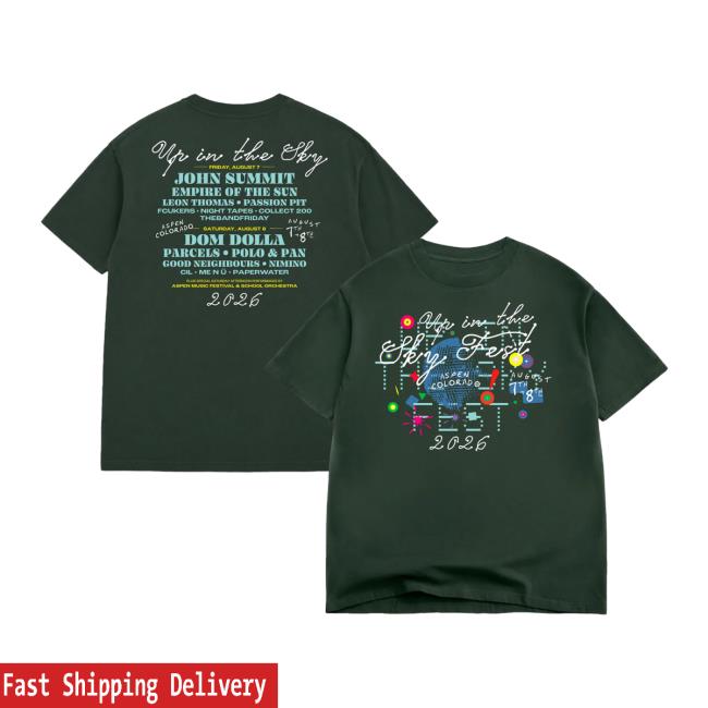 Up In The Sky Music Festival Store Merch Disco Lineup Tee 5 Up In The Sky Music Festival Store Merch Disco Lineup Tee